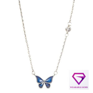 Crystal Butterfly Pendant Necklace