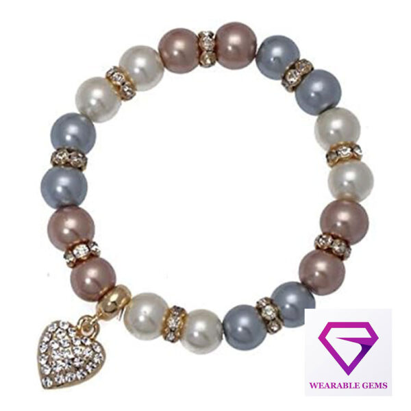 Gold-Tone Heart Charm Bracelet