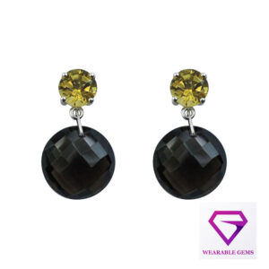 Smoky Quartz & Citrine Drop Earrings